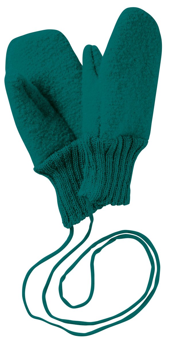 disana boiled wool gloves in the colour pacific
